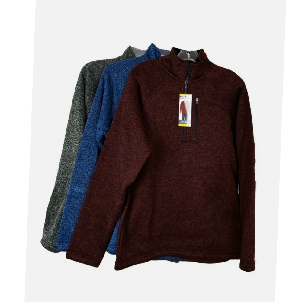 NWT Eddie Bauer Radiator Men Plum 1/4 Zip Pullover - Picture 8 of 8